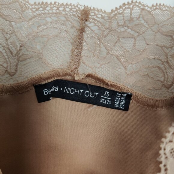 Bershka Women's Tank Top Elegant Lace Trim Velvet Camisole Size XS Feminine - Picture 3 of 5